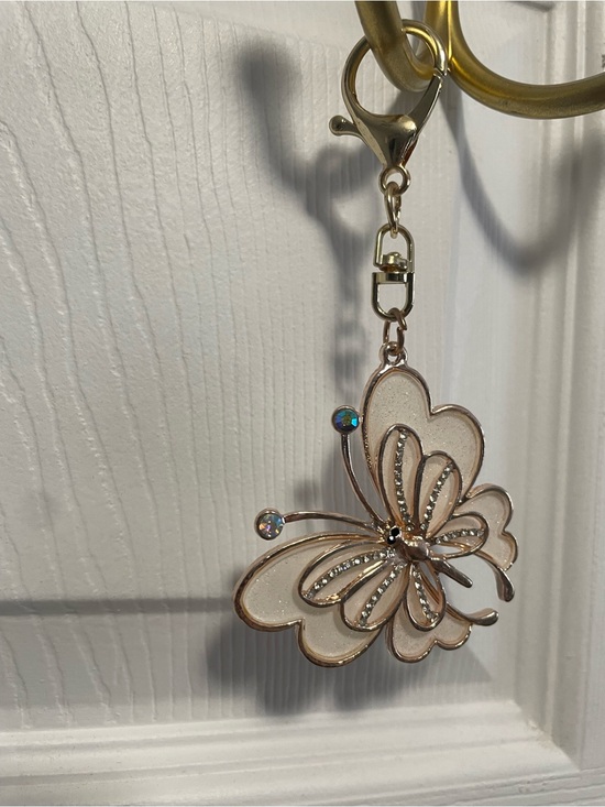 Accessories - Gold Butterfly Keychain bagcharm with Sparkle Accents